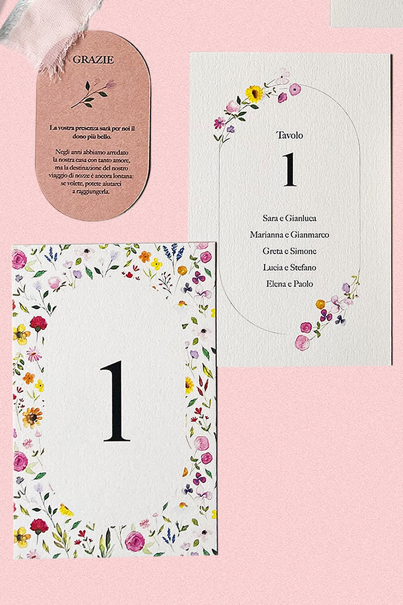 Tableau de Mariage e Numero Segnatavolo Collezione Botanica - Coordinato matrimoniale elegante e romantico ispirato alla natura Tableau de Mariage e Numero Segnatavolo Collezione Botanica